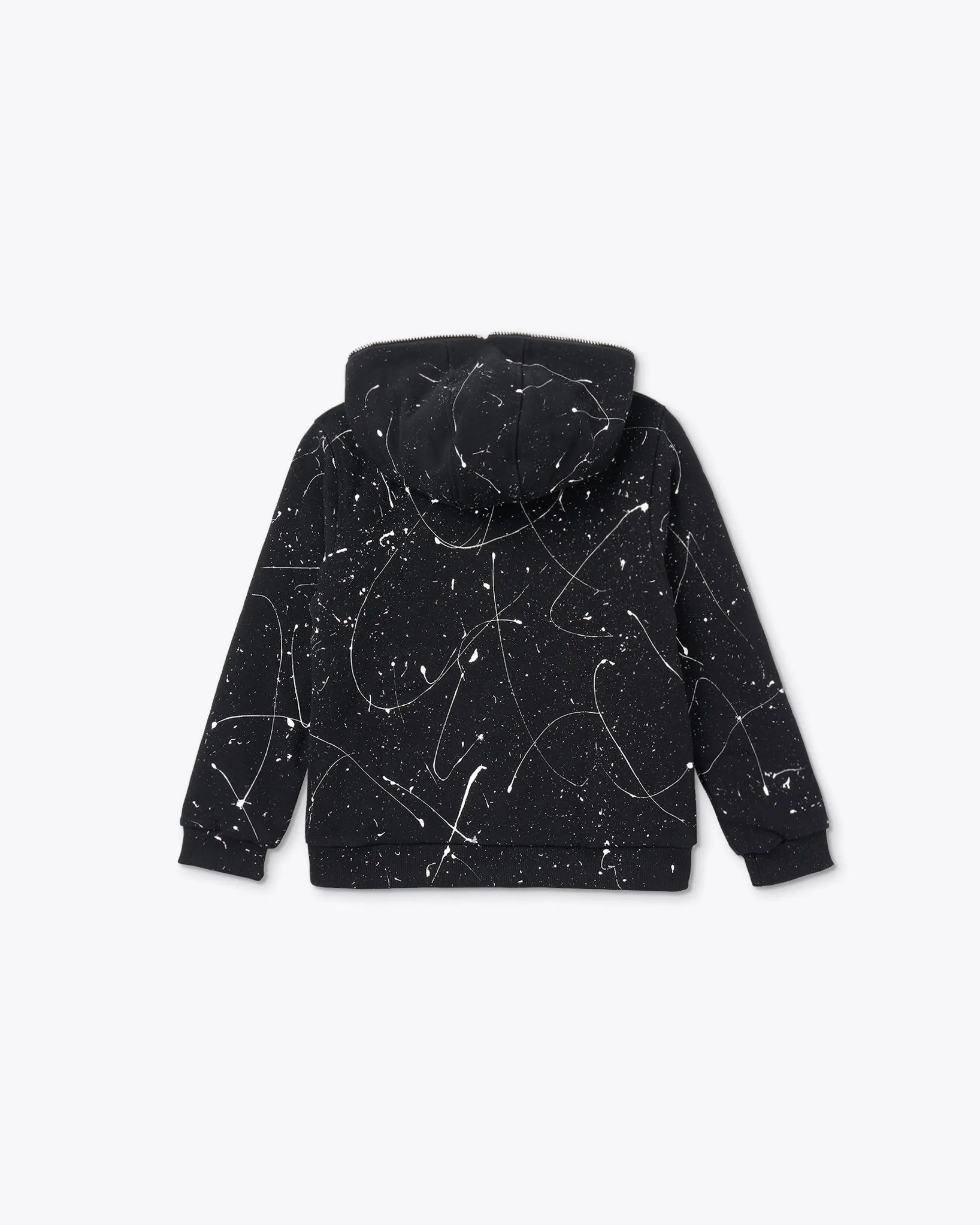 MELANGE BLACK HOODIE WITH ZOMBI PRINT