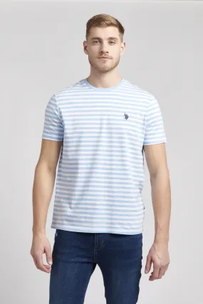 Mens Pencil Stripe T-Shirt in Blue Bell