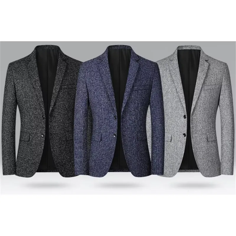 Men's Textured Slim Fit Two-Button Blazer | Smart Casual for All Seasons