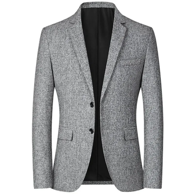 Men's Textured Slim Fit Two-Button Blazer | Smart Casual for All Seasons