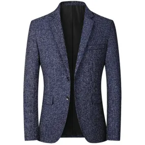 Men's Textured Slim Fit Two-Button Blazer | Smart Casual for All Seasons