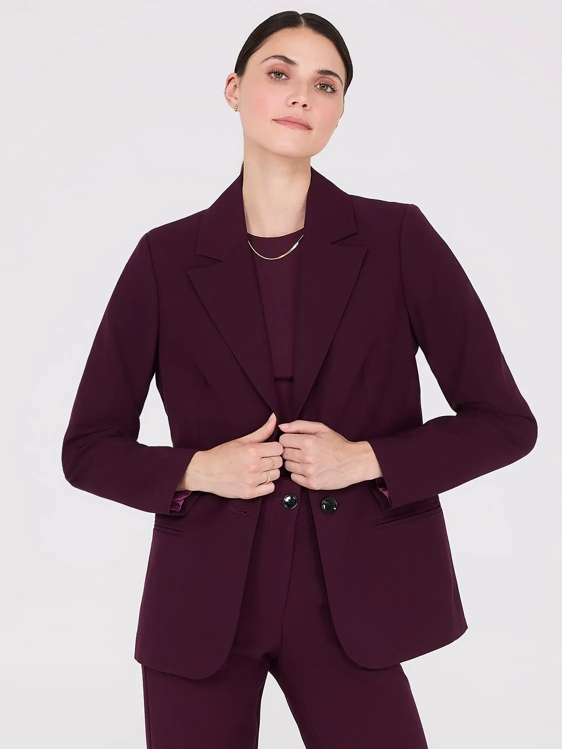 Notch Collar 2-Button Blazer