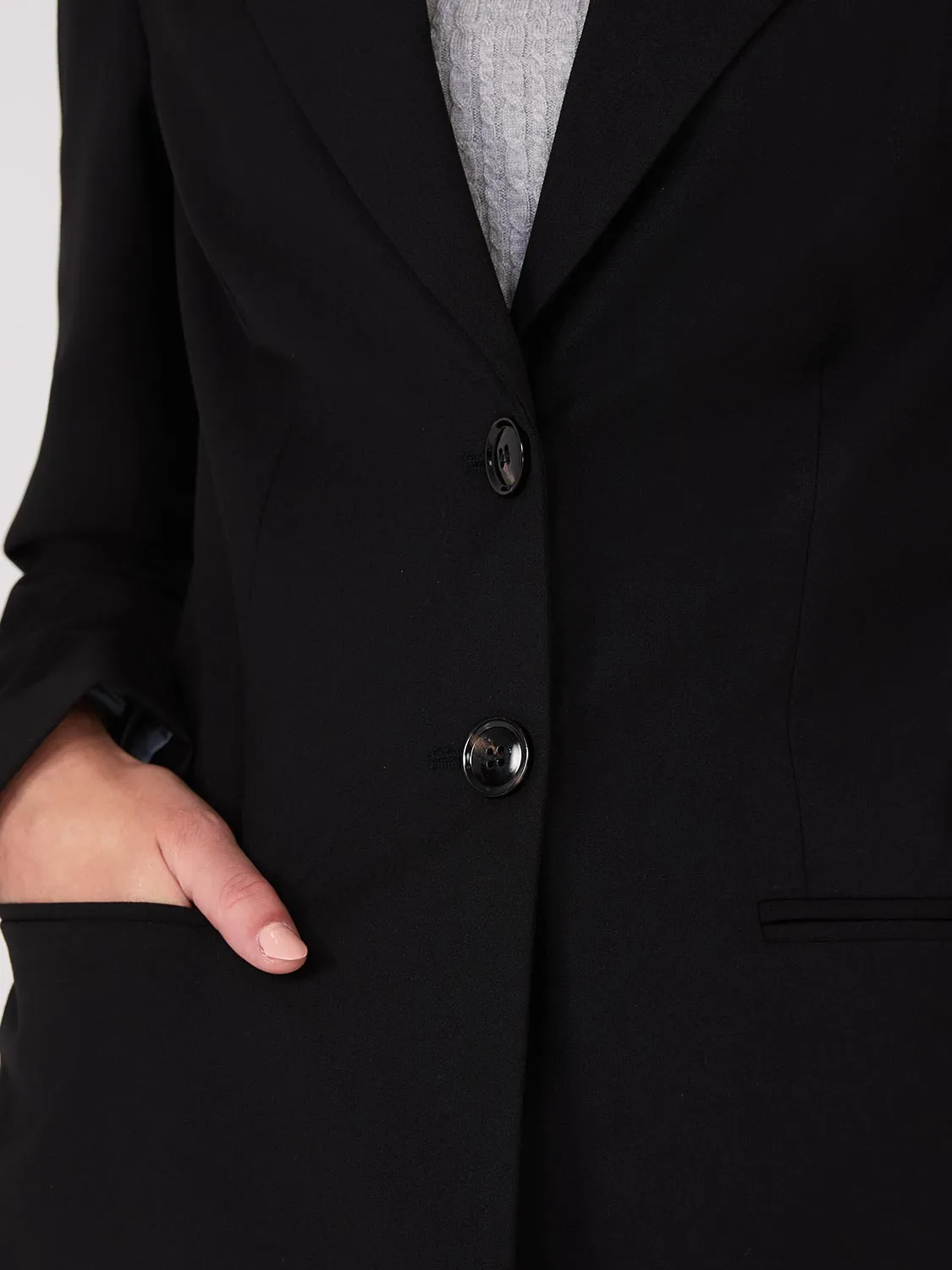 Notch Collar 2-Button Blazer