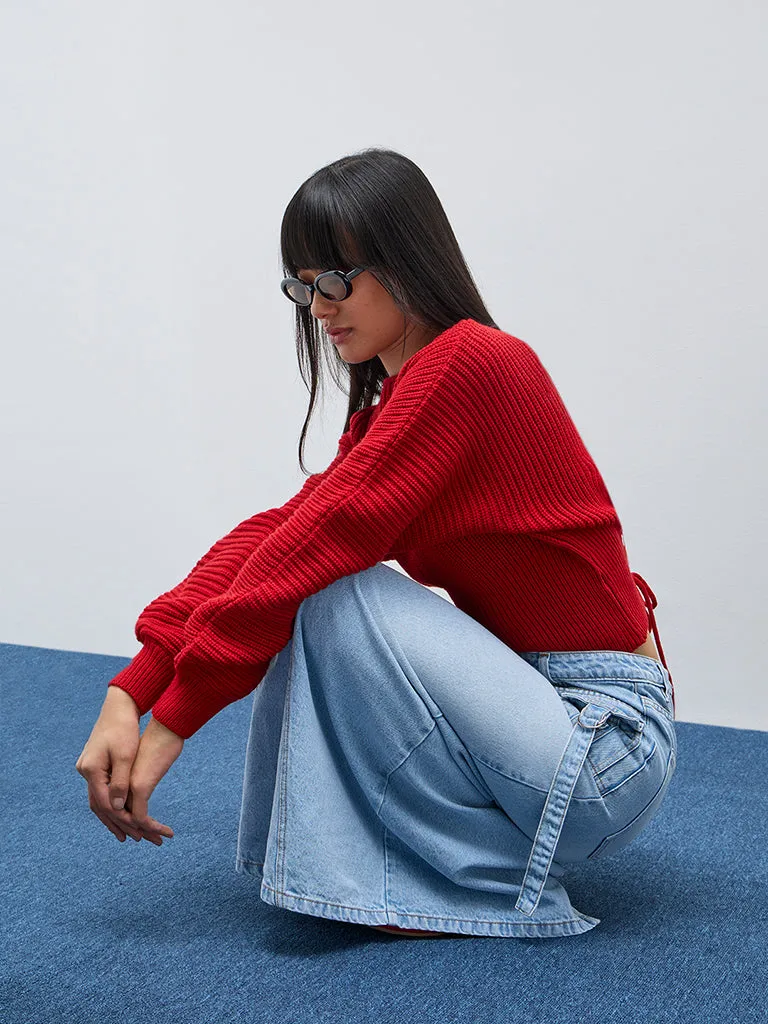 Nuon Red Knitted Sweater