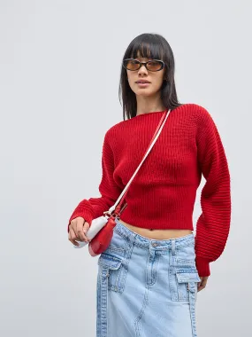 Nuon Red Knitted Sweater