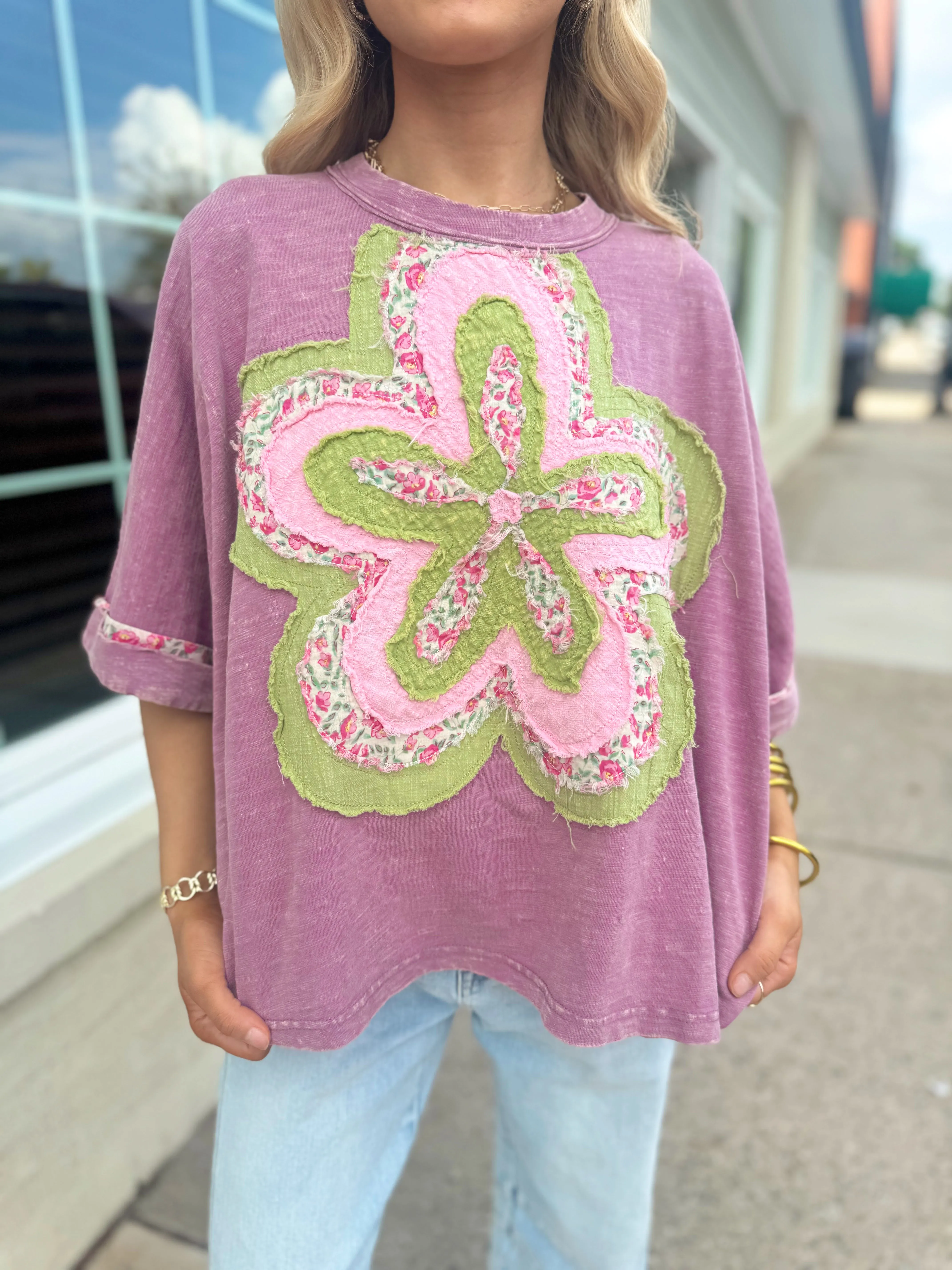 Peyton Flower Patchwork Top