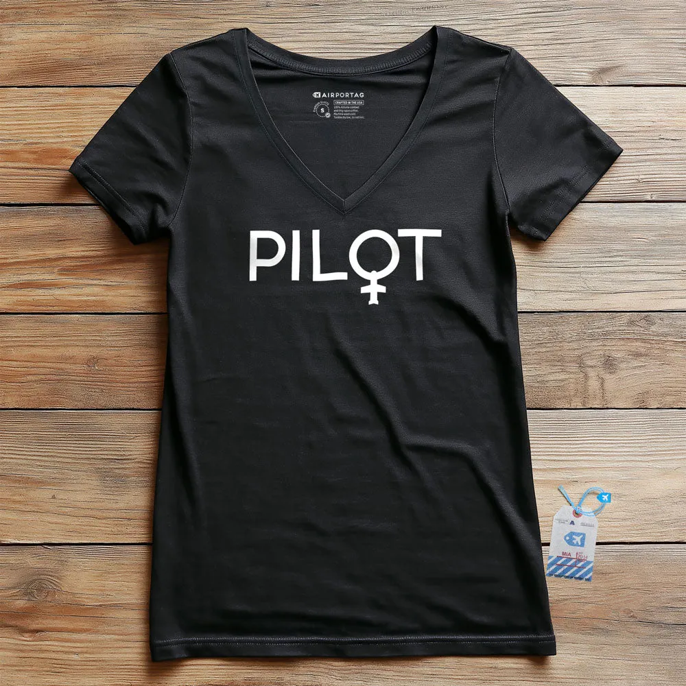 Pilot Woman - Women's V-Neck T-Shirt