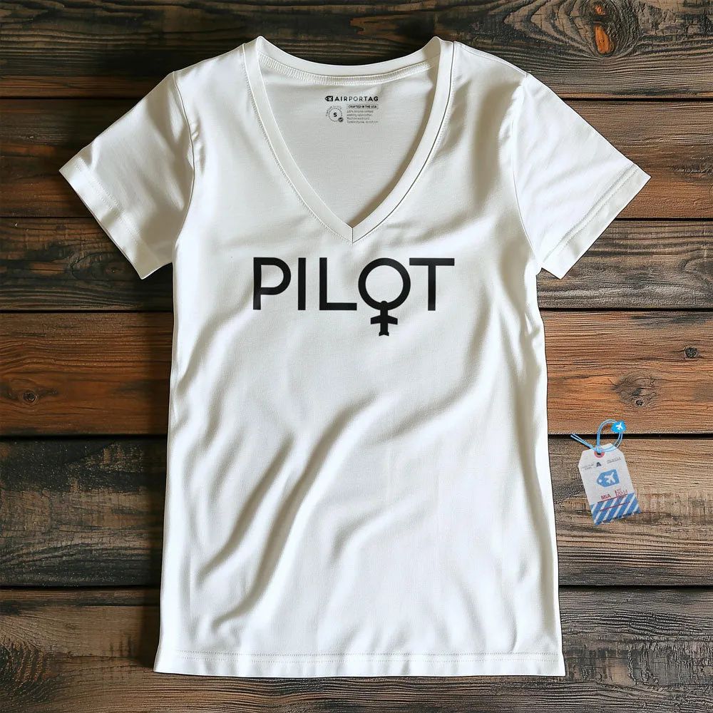 Pilot Woman - Women's V-Neck T-Shirt