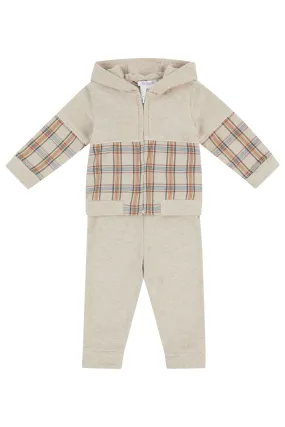 "Lorencio" Beige Tartan Tracksuit