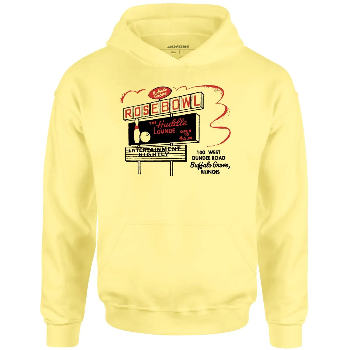 Rose Bowl - Buffalo Grove, IL - Vintage Bowling Alley - Unisex Hoodie