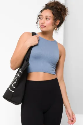 Seamless Cropped High Neck Grey