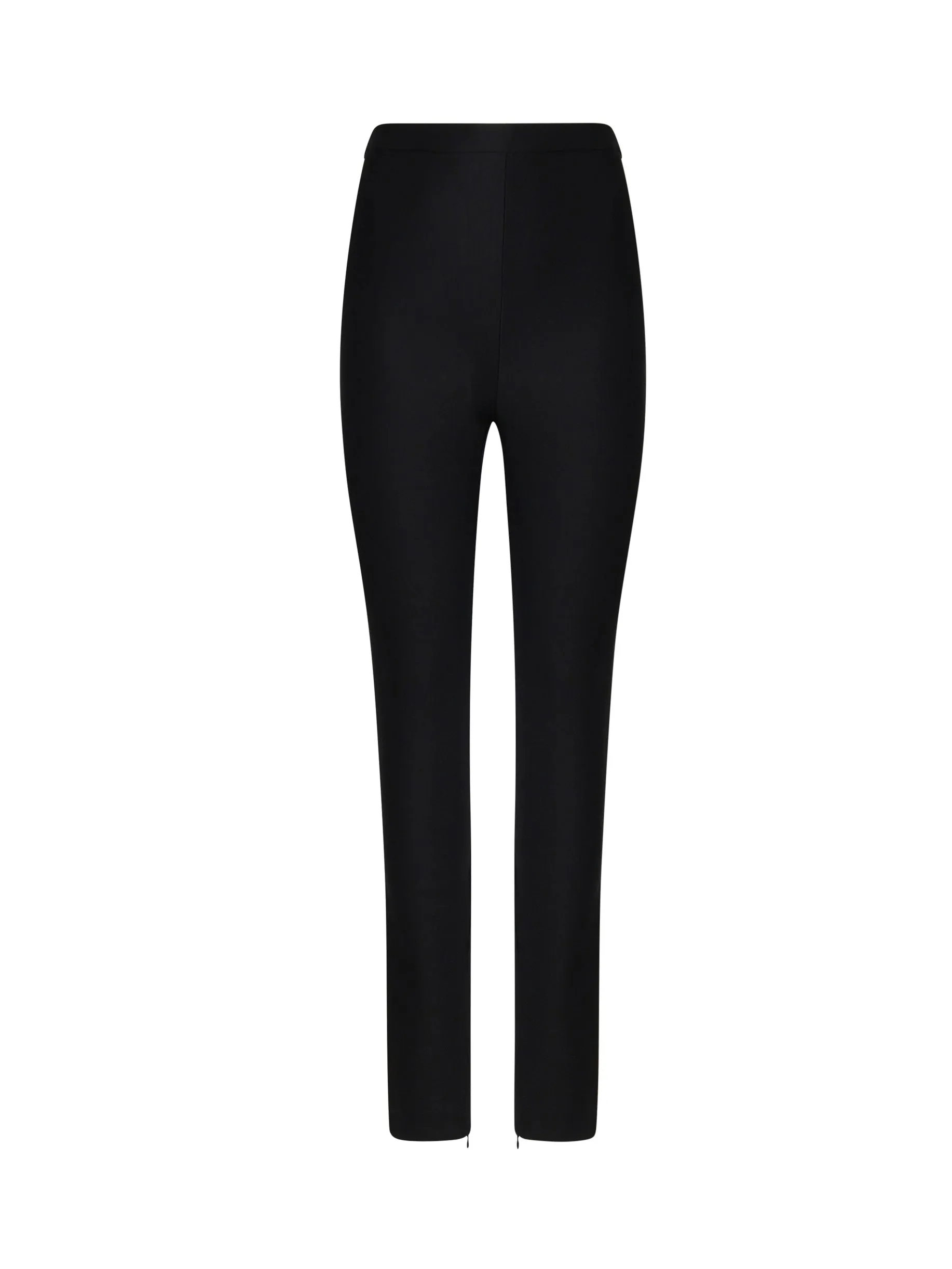 Slim Fit High Waist Trousers in Black