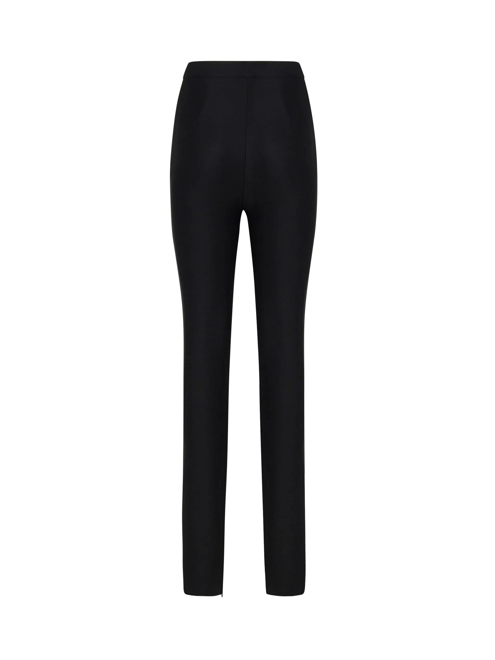 Slim Fit High Waist Trousers in Black