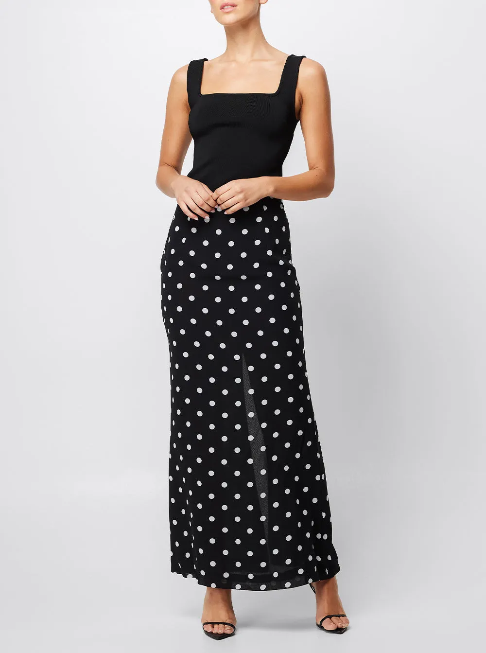 Soft Spot Midi Skirt - Polka Dot