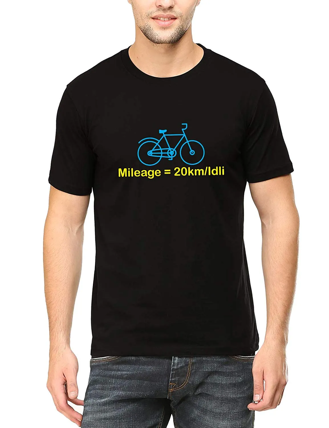 Swag Swami Men's  Mileage = 20km/Idli  T-Shirt