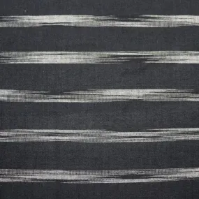 Swatch — Black Ikat Stripe Handloom Cotton