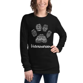 Veterinarian Paw Print Unisex Long Sleeve T-Shirt