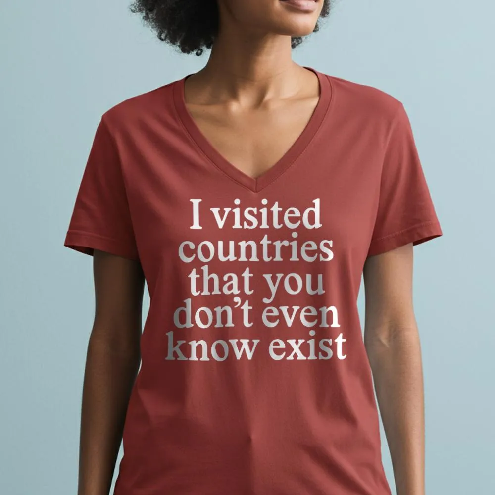 Visited Countries - Women's V-Neck T-Shirt