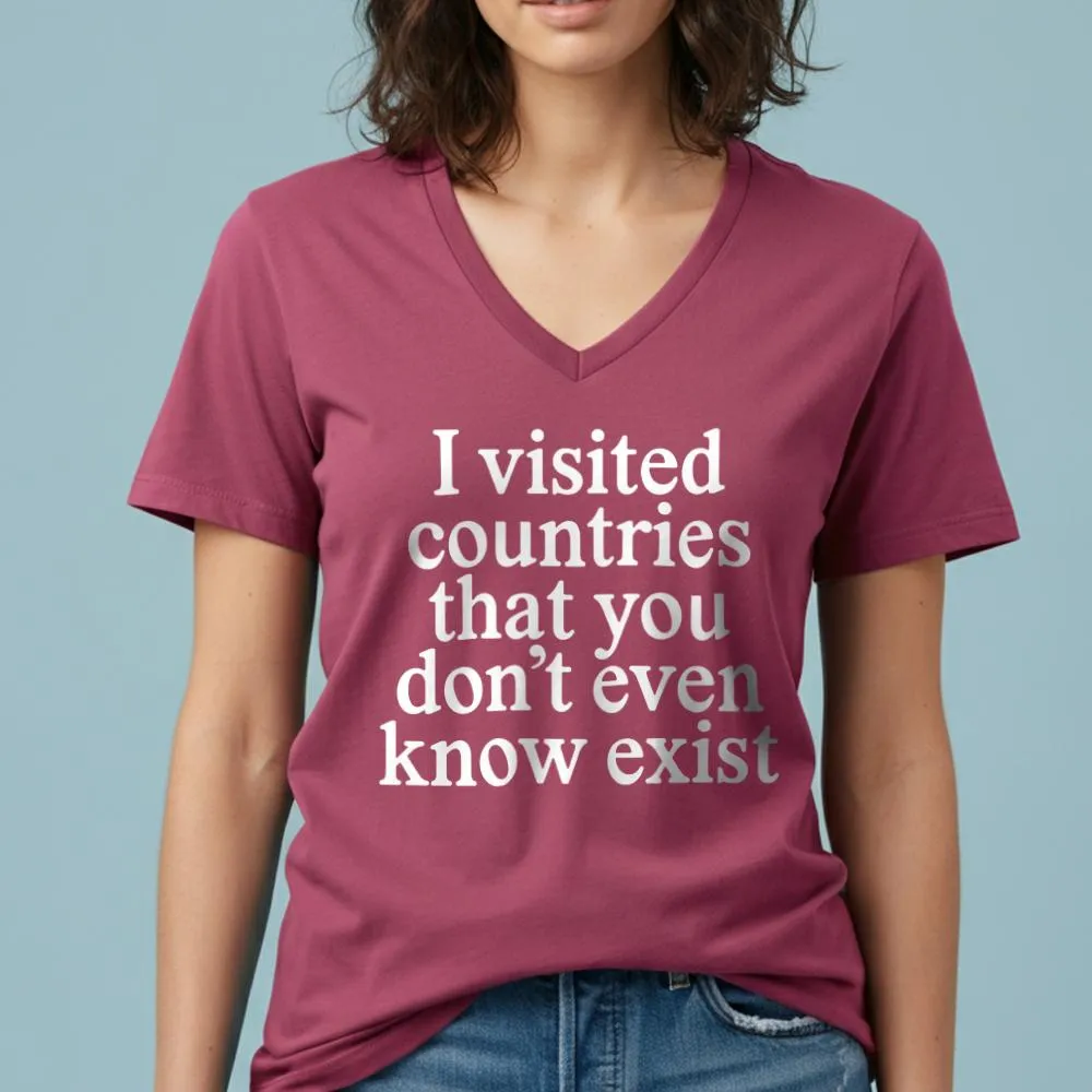 Visited Countries - Women's V-Neck T-Shirt