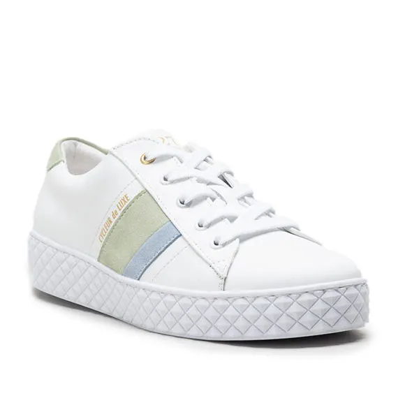 Volata Blue/Green | Leather sneakers