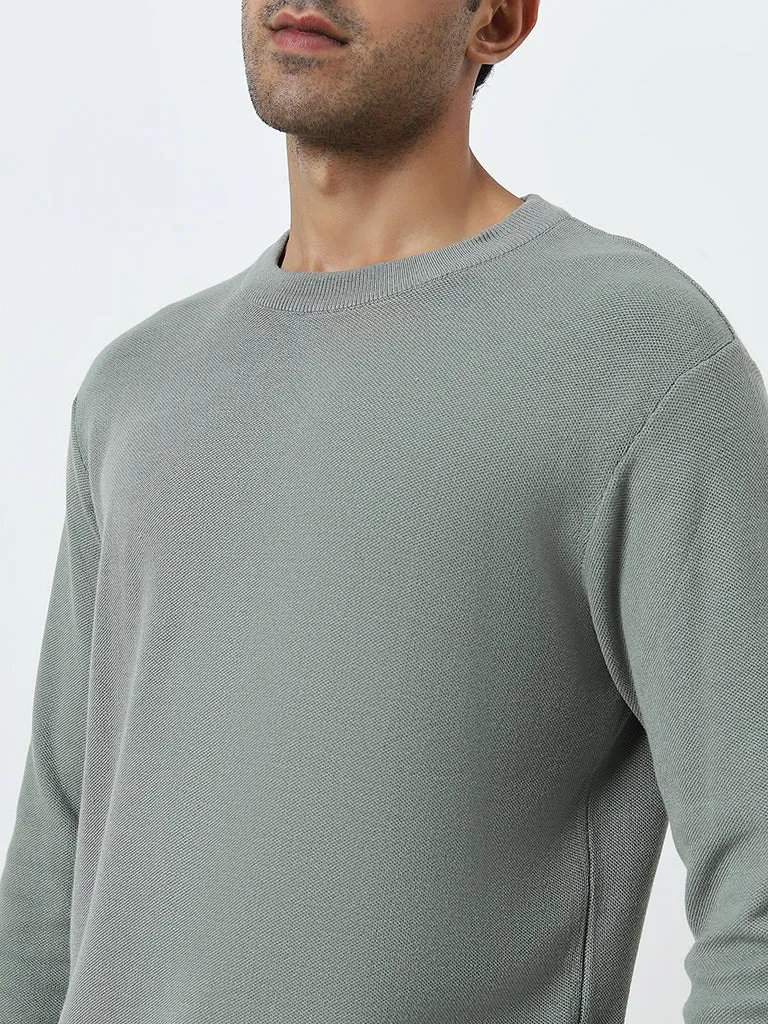 WES Formals Sage Slim-Fit Knit-Textured Sweater