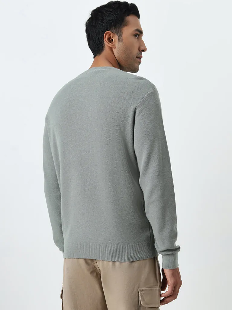 WES Formals Sage Slim-Fit Knit-Textured Sweater