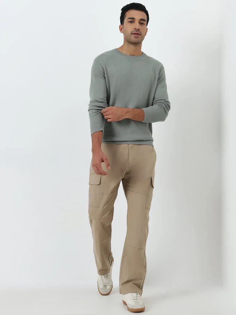 WES Formals Sage Slim-Fit Knit-Textured Sweater