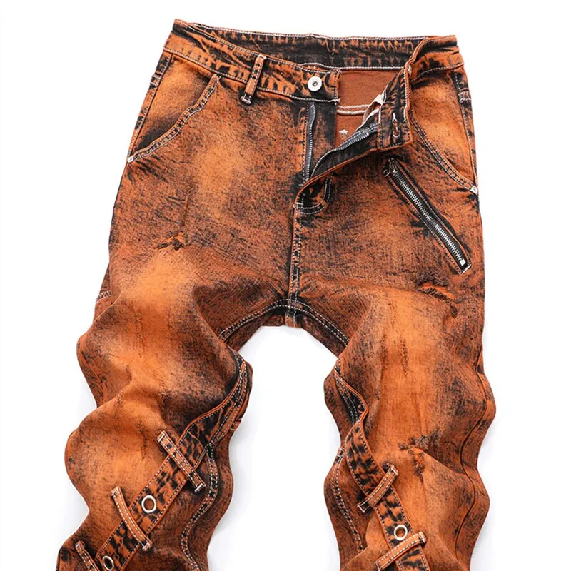 West Louis™ Mid-Waisted Slacks Hip Hop Jeans