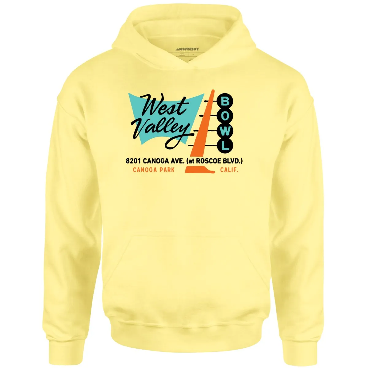 West Valley Bowl - Canoga Park, CA - Vintage Bowling Alley - Unisex Hoodie