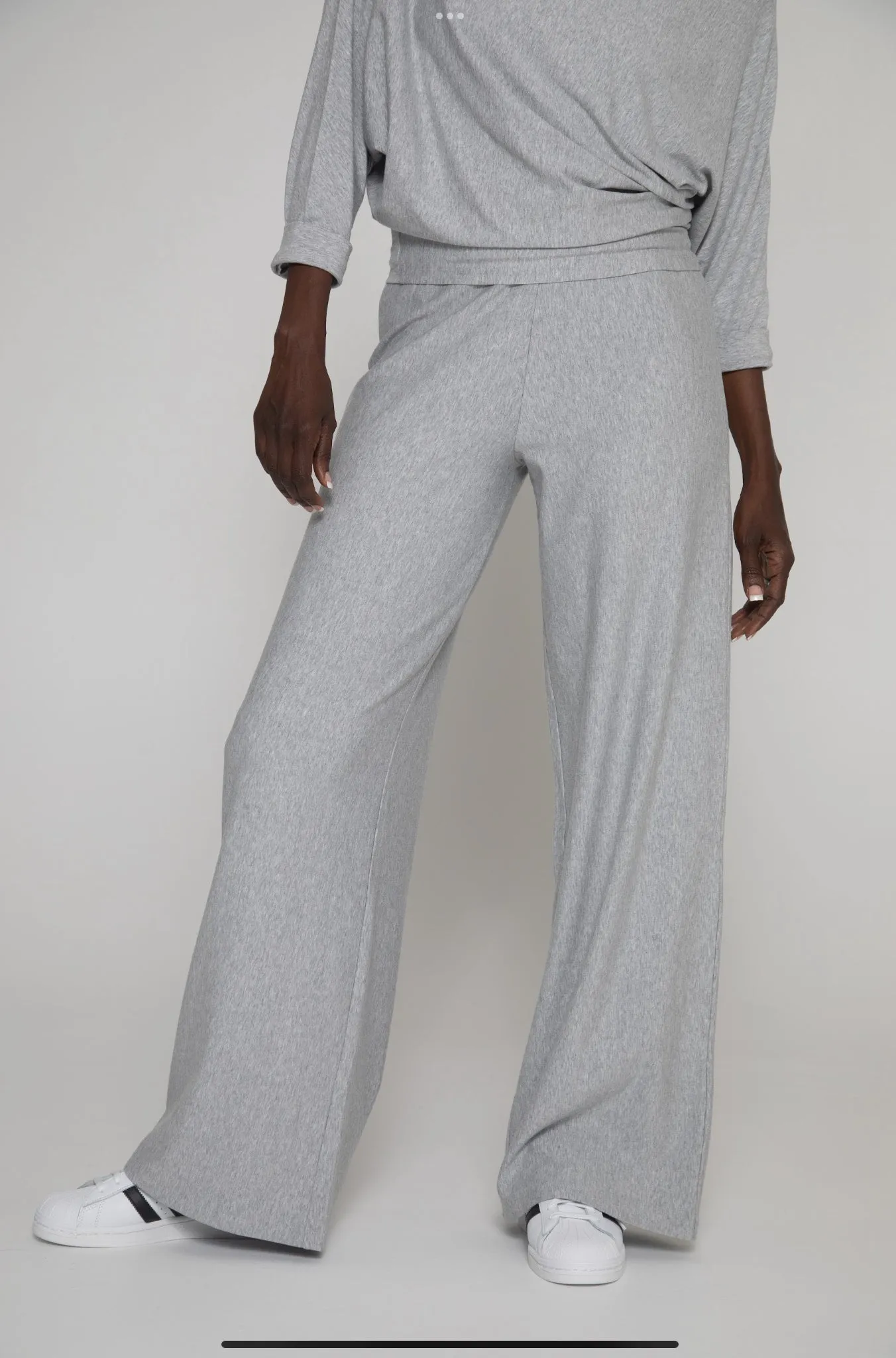 Wide Leg Pant - Heather Grey