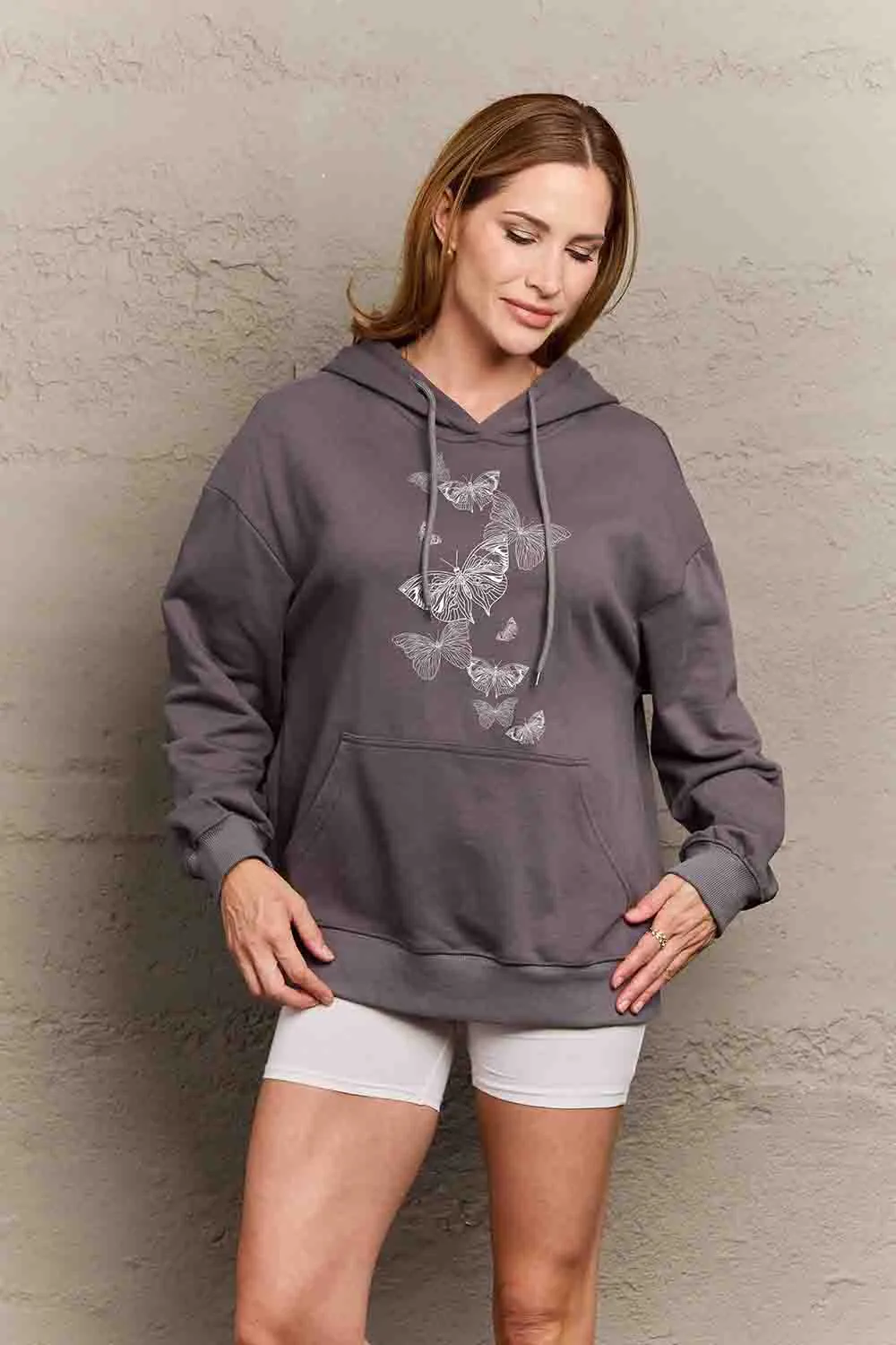 Women's Butterfly Graphic Hoodie - Simply Love Cozy Comfort