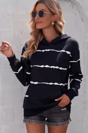 Women's Cozy Striped Hoodie with Kangaroo Pocket