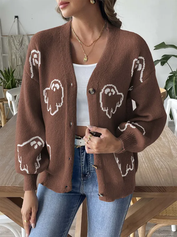 Women’s Knitwear Button-Up Ghost Cardigan | Cozy Fall & Winter Essential