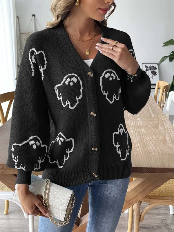 Women’s Knitwear Button-Up Ghost Cardigan | Cozy Fall & Winter Essential