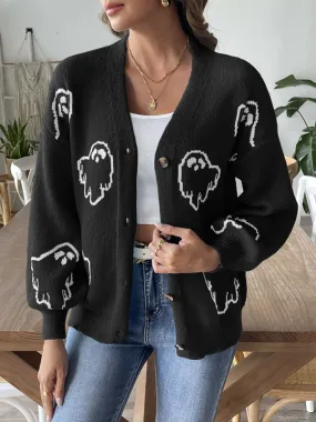 Women’s Knitwear Button-Up Ghost Cardigan | Cozy Fall & Winter Essential