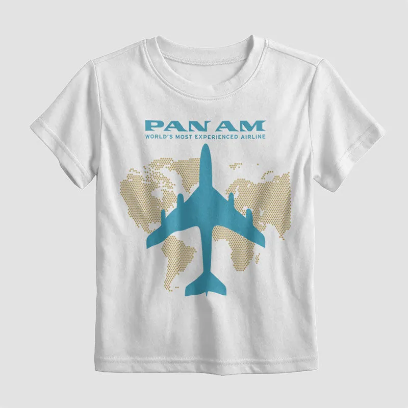 World Map Plane Pan Am - Kids T-Shirt